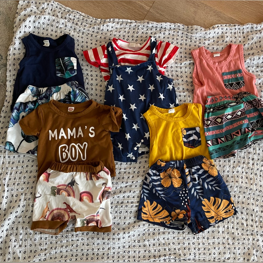Lot of 5 baby boy 3-6 month sets